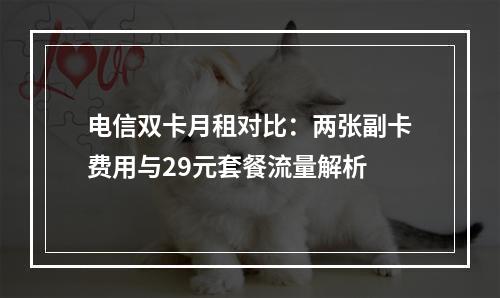 电信双卡月租对比：两张副卡费用与29元套餐流量解析