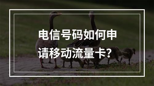 电信号码如何申请移动流量卡？
