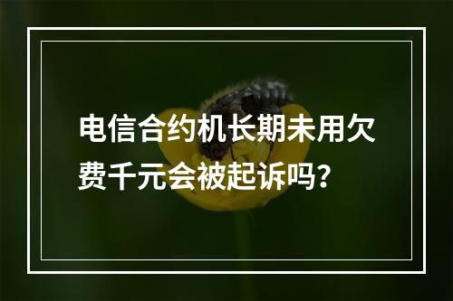 电信合约机长期未用欠费千元会被起诉吗？