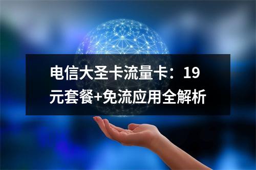 电信大圣卡流量卡：19元套餐+免流应用全解析