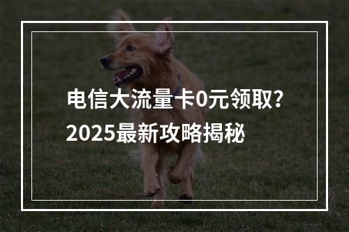 电信大流量卡0元领取？2025最新攻略揭秘