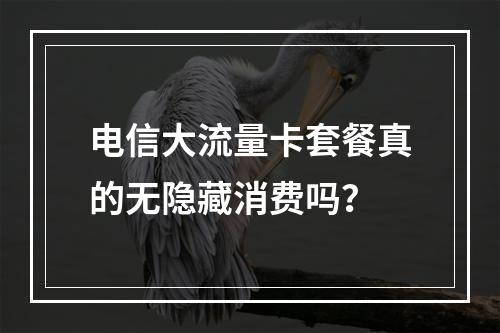 电信大流量卡套餐真的无隐藏消费吗？