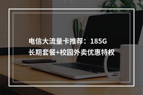 电信大流量卡推荐：185G长期套餐+校园外卖优惠特权