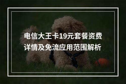 电信大王卡19元套餐资费详情及免流应用范围解析