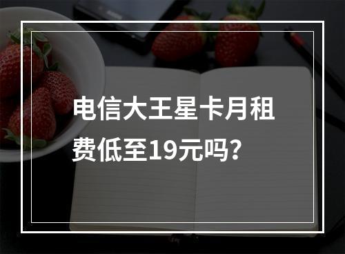 电信大王星卡月租费低至19元吗？
