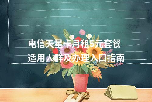 电信天星卡月租5元套餐适用人群及办理入口指南