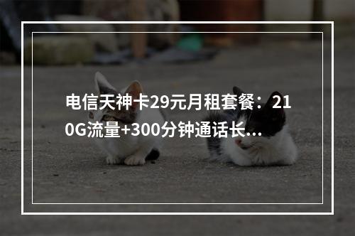 电信天神卡29元月租套餐：210G流量+300分钟通话长期优惠