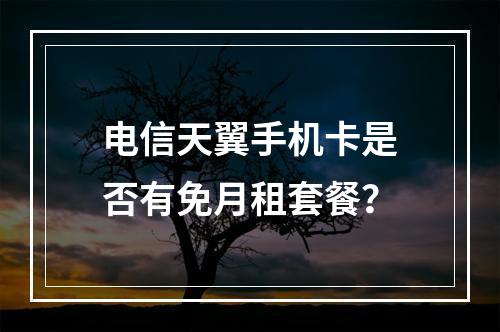 电信天翼手机卡是否有免月租套餐？
