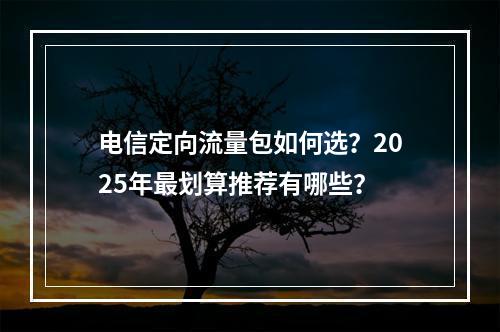 电信定向流量包如何选？2025年最划算推荐有哪些？