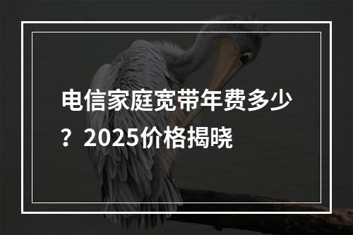 电信家庭宽带年费多少？2025价格揭晓