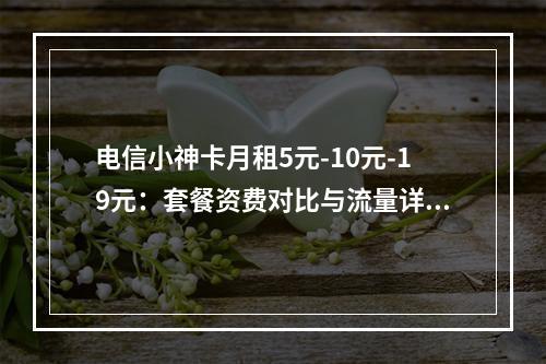 电信小神卡月租5元-10元-19元：套餐资费对比与流量详情解析