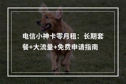电信小神卡零月租：长期套餐+大流量+免费申请指南