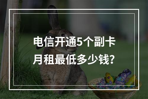 电信开通5个副卡月租最低多少钱？