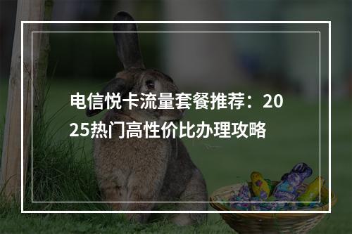 电信悦卡流量套餐推荐：2025热门高性价比办理攻略