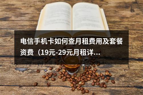 电信手机卡如何查月租费用及套餐资费（19元-29元月租详解）