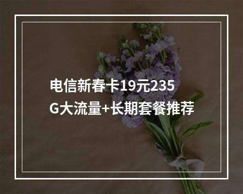 电信新春卡19元235G大流量+长期套餐推荐