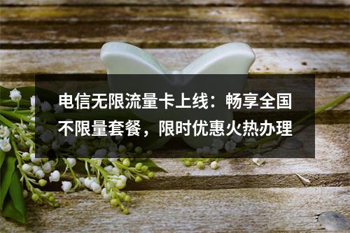 电信无限流量卡上线：畅享全国不限量套餐，限时优惠火热办理