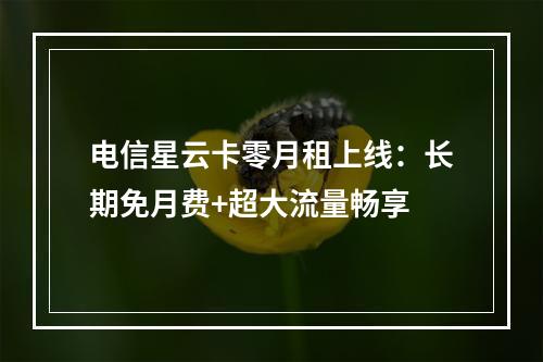 电信星云卡零月租上线：长期免月费+超大流量畅享