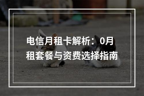 电信月租卡解析：0月租套餐与资费选择指南