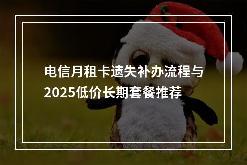 电信月租卡遗失补办流程与2025低价长期套餐推荐