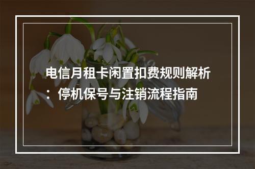 电信月租卡闲置扣费规则解析：停机保号与注销流程指南