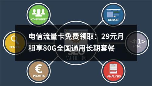 电信流量卡免费领取：29元月租享80G全国通用长期套餐
