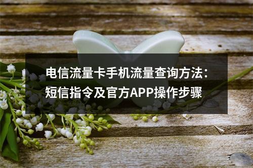 电信流量卡手机流量查询方法：短信指令及官方APP操作步骤