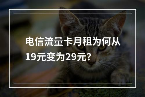 电信流量卡月租为何从19元变为29元？
