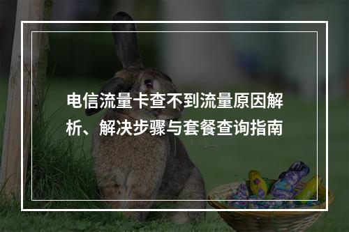电信流量卡查不到流量原因解析、解决步骤与套餐查询指南
