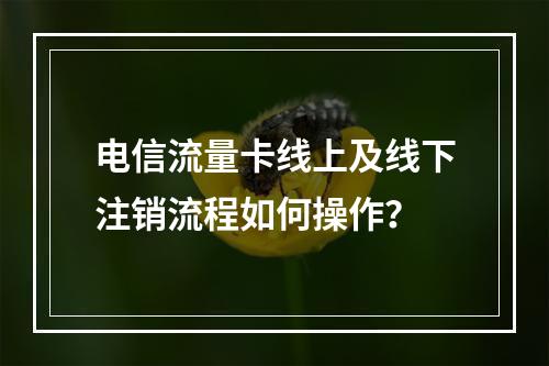 电信流量卡线上及线下注销流程如何操作？