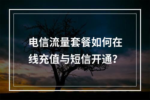 电信流量套餐如何在线充值与短信开通？