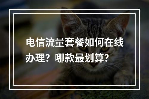 电信流量套餐如何在线办理？哪款最划算？