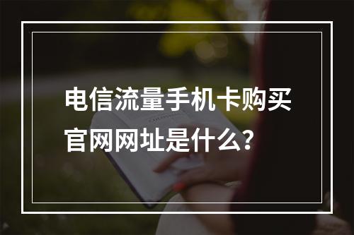 电信流量手机卡购买官网网址是什么？
