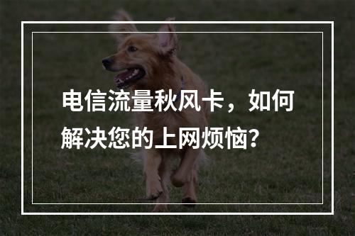 电信流量秋风卡，如何解决您的上网烦恼？