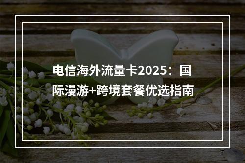 电信海外流量卡2025：国际漫游+跨境套餐优选指南
