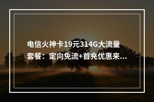 电信火神卡19元314G大流量套餐：定向免流+首充优惠来袭