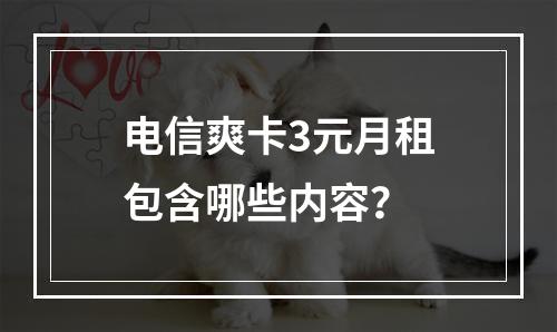 电信爽卡3元月租包含哪些内容？