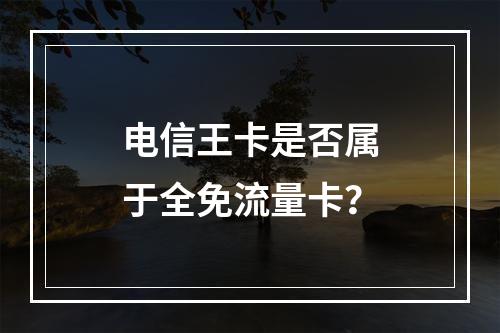 电信王卡是否属于全免流量卡？