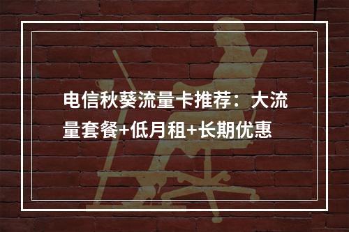 电信秋葵流量卡推荐：大流量套餐+低月租+长期优惠