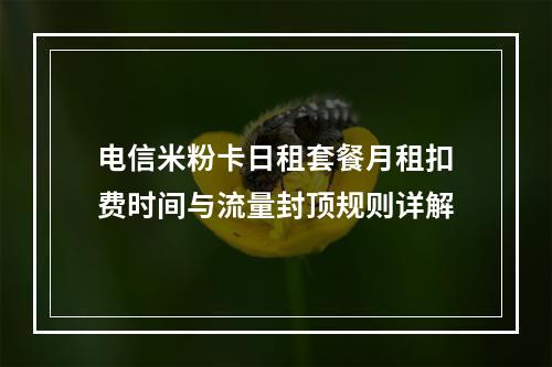 电信米粉卡日租套餐月租扣费时间与流量封顶规则详解