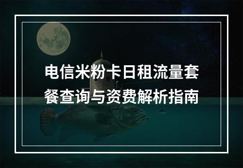 电信米粉卡日租流量套餐查询与资费解析指南