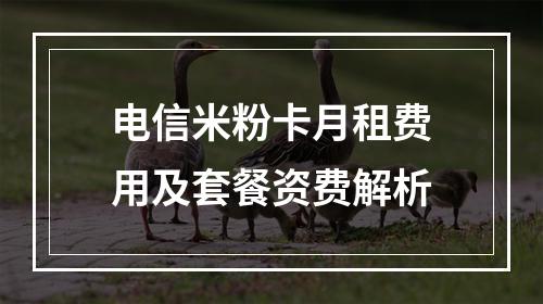 电信米粉卡月租费用及套餐资费解析