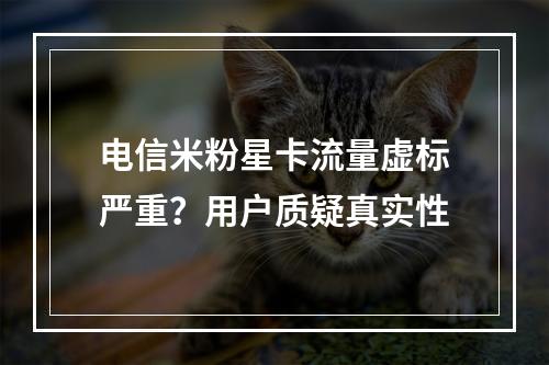 电信米粉星卡流量虚标严重？用户质疑真实性