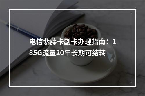 电信紫藤卡副卡办理指南：185G流量20年长期可结转