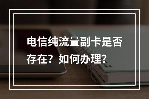电信纯流量副卡是否存在？如何办理？