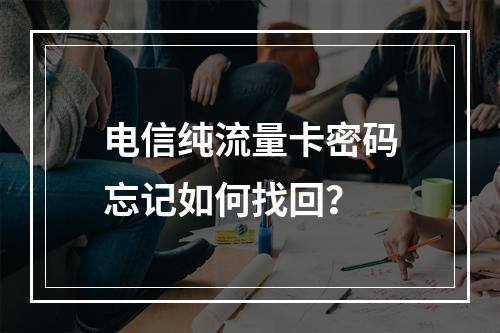 电信纯流量卡密码忘记如何找回？