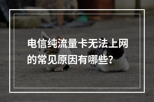 电信纯流量卡无法上网的常见原因有哪些？