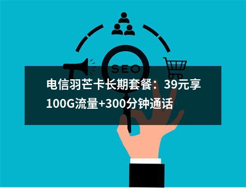 电信羽芒卡长期套餐：39元享100G流量+300分钟通话