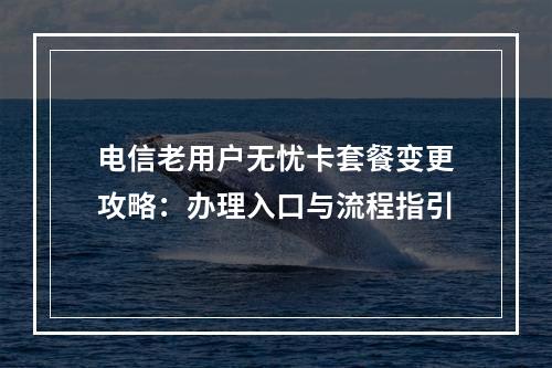 电信老用户无忧卡套餐变更攻略：办理入口与流程指引
