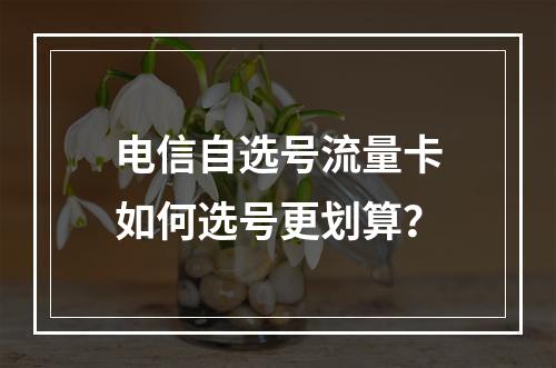 电信自选号流量卡如何选号更划算？
